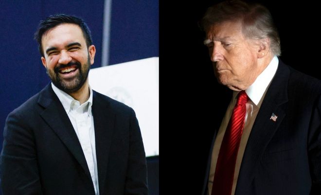 뉴욕시장에 당선된 조란 맘다니(왼쪽)와 도널드 트럼프 미국 대통령. AP 연합뉴스