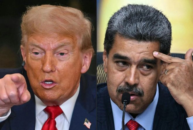 도널드 트럼프 미국 대통령(왼쪽)과 니콜라스 마두로 베네수엘라 대통령(오른쪽) 모습. AFP 연합뉴스