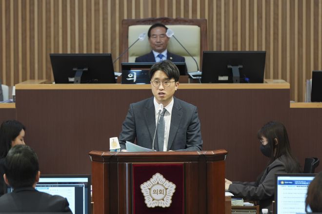 주이삭 서대문구의원이 20일 제310회 정례회서 5분 자유발언을 하고 있다. 서대문구의회 제공