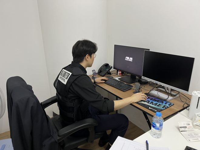 한국·태국 경찰의 보이스피싱 합동 검거 작전 모습. 경찰청 제공