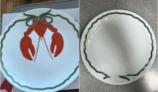 최근 써브웨이가 사은품으로 증정한 접시에서 랍스터 프린팅이 벗겨졌다는 제보가 소셜미디어(SNS)에 올라왔다. SNS 캡처