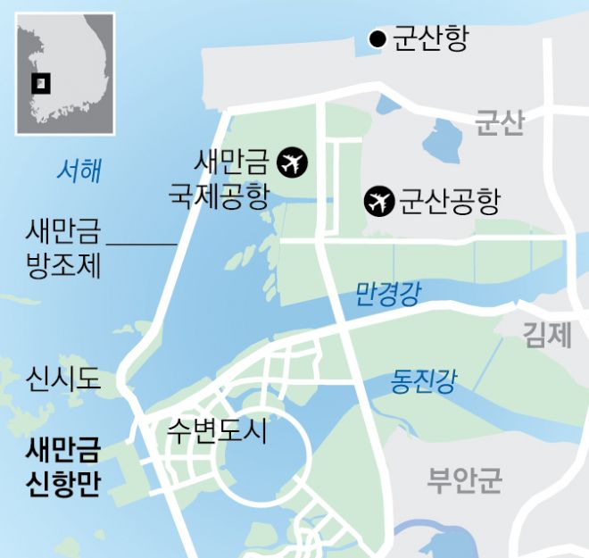 새만금 신항 위치도. 김제시 제공