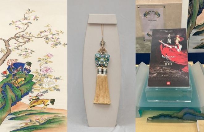 중국을 국빈 방문한 이재명 대통령이 5일(현지시간) 시진핑 중국 국가주석 내외에게 전달한 선물. 왼쪽부터 기린도, 탐화 노리개, 펑리위안 여사의 노래가 담긴 CD. 청와대 제공