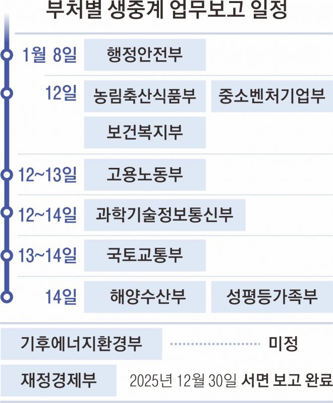 부처별 생중계 업무보고 일정