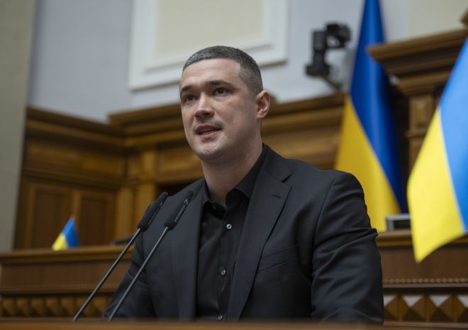 지난 14일 우크라이나 의회에서 발언하는 미하일로 페도로우 신임 국방장관. EPA 연합뉴스