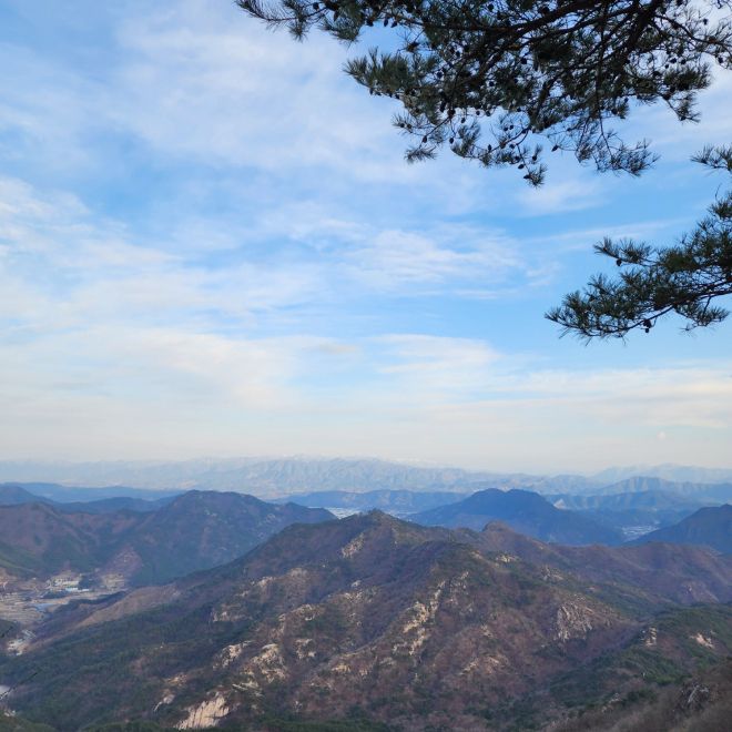 천태산 암릉의 풍경