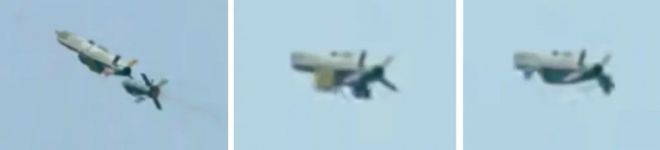 일본 방위장비청(ATLA)이 공개한 신형 SSM 시험 영상 캡처. 발사 직후 로켓 부스터가 분리되고(왼쪽), 이후 주익이 단계적으로 전개되는 장면이 담겼다. ATLA 제공