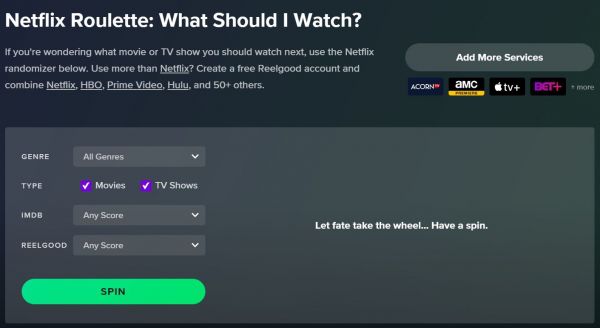 '넷플릭스 룰렛' 화면 캡쳐
