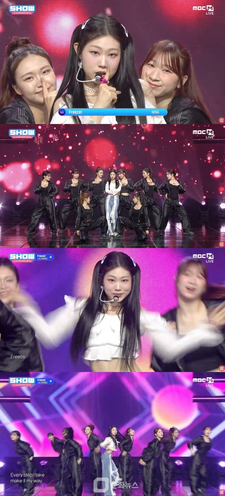 가수 니나, '쇼! 챔피언'서 타이틀곡 'Freeze!' 무대 / 사진제공=MBC M '쇼! 챔피언' 방송 캡처
