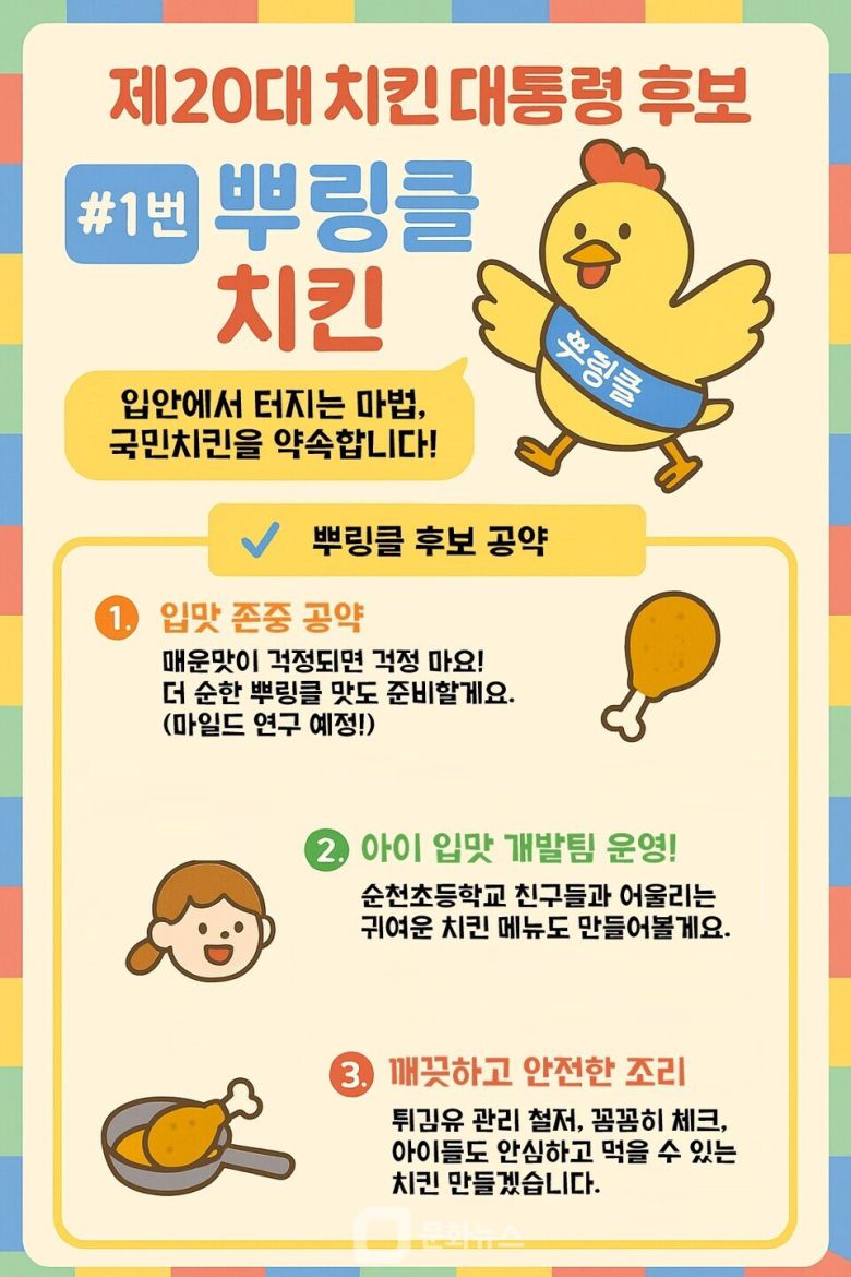 유치원 치킨 선거 이벤트 공약 포스터 / 사진제공=bhc