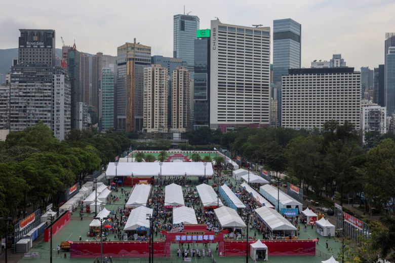 30년간 홍콩 빅토리아공원에서 열리던 천안문 사태 추모 집회는 2020년 국가보안법 제정 이후 불허됐다. 2025년 6월3일에는 중국 음식 축제가 열렸다. REUTERS