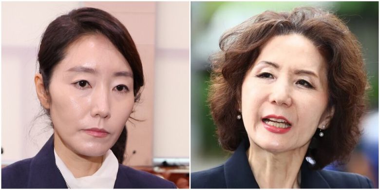 강선우 여성가족부 장관 후보자(왼쪽)와 이진숙 교육부 장관 후보자. 연합뉴스