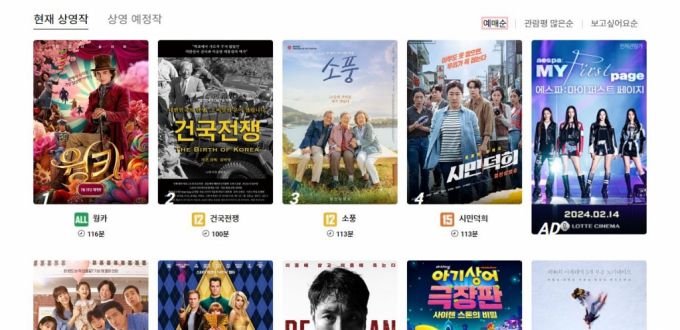 롯데시네마 2월13일 오후 5시  현재상영작 기준 박스오피스 2위에 오른 '건국전쟁'./사진=롯데시네마