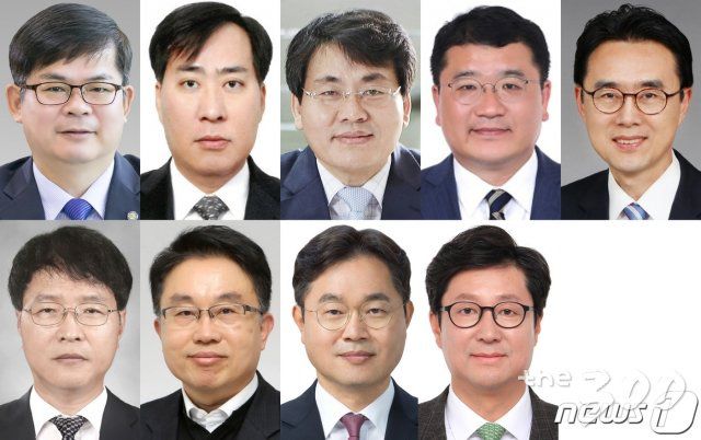 (서울=뉴스1) = 문재인 대통령은 14일 차관급 9명의 인사를 단행했다.  오른쪽 위부터 반시계방향으로 이강섭 법제처장, 최종건 외교부 1차관, 이재영 행정안전부 차관, 박준영 해양수산부 차관, 허태웅 농촌진흥청장, 김용래 특허청장, 양충모 새만금개발청장, 이남우 국가보훈처 차장, 김재신 공정거래위원회 부위원장 내정자. (청와대 제공) 2020.8.14/뉴스1