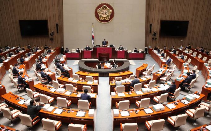 이달 1일 서울 여의도 국회에서 열린 예결위 전체회의가 정성호 예결위원장 주재로 진행되고 있다. / 사진제공=뉴시스