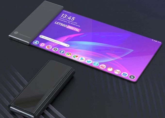 LG전자가 취득한 롤러블폰 관련 특허를 기반으로 제작된 렌더링 /사진=렛츠고디지털