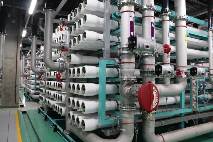 삼성디스플레이 아산캠퍼스 내 공정용수 재이용 RO(Reverse Osmosis) 시설. /사진제공=삼성디스플레이