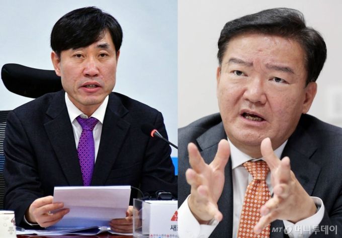 사진 왼쪽부터 하태경 국민의힘 의원, 민경욱 전 미래통합당(국민의힘 전신) 의원./사진=홍봉진 기자, 김창현 기자