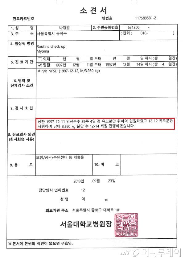 /사진=나경원 전 의원 페이스북