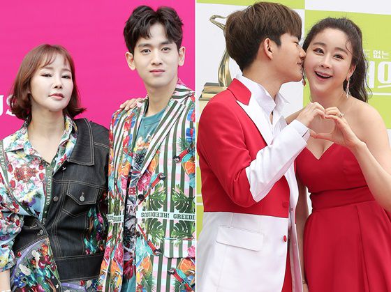 가수 미나, 류필립 부부(왼쪽사진), 방송인 함소원, 진화 부부./사진=머니투데이DB