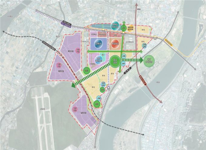 부산시 강서구 부산연구개발특구 조성사업 토지이용 구상도./사진제공=부산시