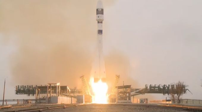 차세대 중형위성 1호가 22일 오후 카자흐스탄 바이코누르 우주센터에서 러시아 소유즈 2.1a 발사체에 실려 발사되고 있다. /사진=GK Launch Service 유튜브 생중계 캡쳐.
