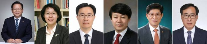 [서울=뉴시스] 문재인 대통령은 16일 국무총리를 비롯한 각 부처 장관을 지명했다. 왼쪽부터 국무총리에 김부겸 전 행정안전부 장관, 과학기술정보통신부 장관에 임혜숙 국가과학기술연구회 이사장, 산업통상자원부 장관에 문승욱 국무조정실 국무2차장, 고용노동부 장관에 안경덕 경제사회노동위원회 상임위원, 국토교통부 장관에 노형욱 전 국무조정실장, 해양수산부 장관에 박준영 현 해양수산부 차관. (사진=청와대 제공) 2021.04.16. photo@newsis.com *재판매 및 DB 금지