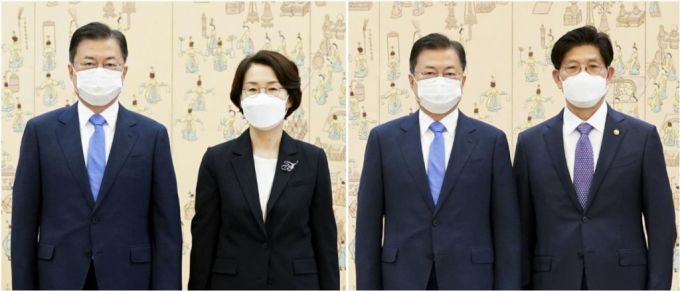 문재인 대통령은 14일 임혜숙 과학기술정보통신부 장관과 노형욱 국토교통부 장관 임명안을 재가했다. 2021.5.14./사진=뉴스1