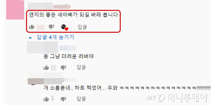 지윤호 유튜브 댓글 캡처 /사진=온라인 커뮤니티