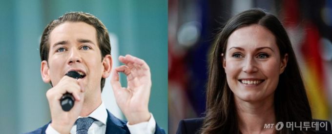 제바스티안 쿠르츠 오스트리아 총리(왼쪽), 산나 마린 핀란드 총리(오른쪽)/사진제공=뉴스1