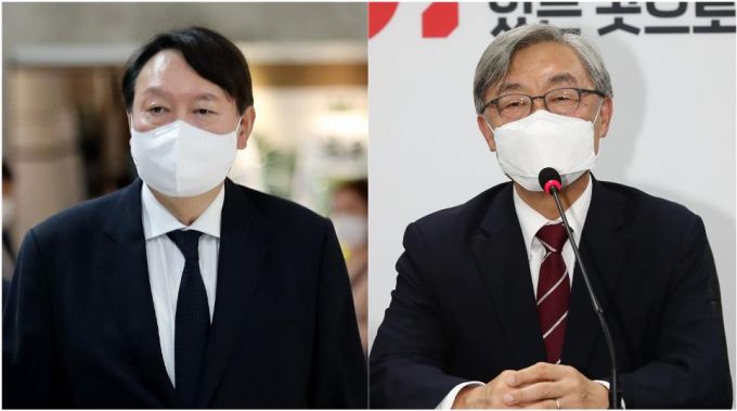 야권 대선주자로 거론되는 윤석열 전 검찰총장과 최재형 전 감사원장./사진제공=뉴스1