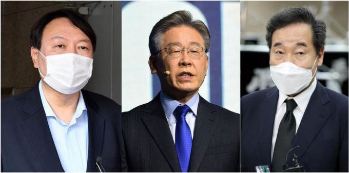 윤석열 전 검찰총장과 이재명 경기도지사, 이낙연 전 더불어민주당 대표./사진제공=뉴스1