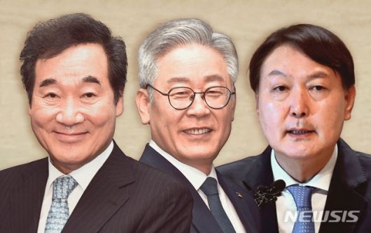 (왼쪽부터)이낙연 더불어민주당 전 대표, 이재명 경기지사, 윤석열 전 검찰총장. /사진제공=뉴시스
