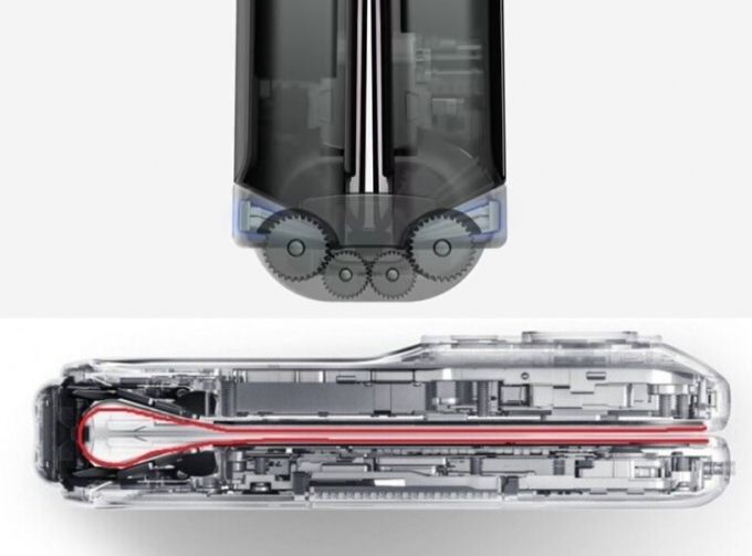 (위에서부터) 삼성전자 폴더블폰과 오포 파인드 엔의 단면구조./사진=각 사