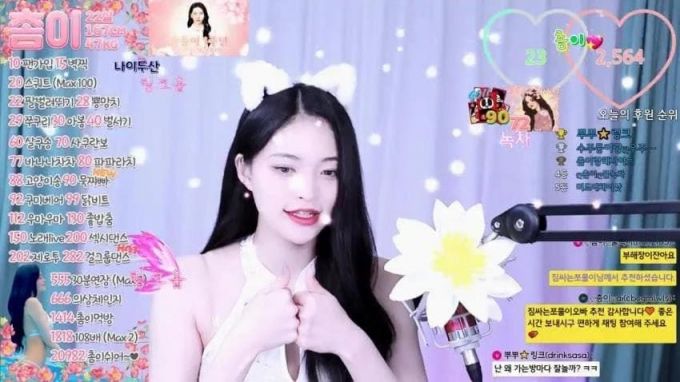 BJ 촘이로 변신한 그룹 다이아 솜이의 모습./사진=팬더TV 방송 영상 캡처