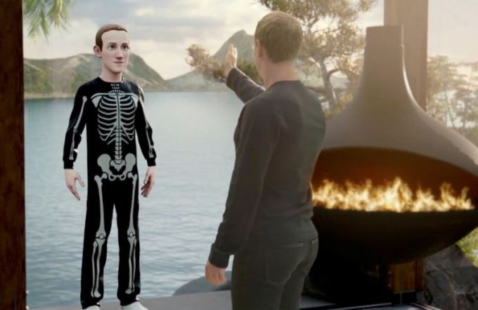 마크 저커버그 메타 CEO가 지난해 10월 자사 행사에서 메타버스 미래비전을 소개하는 모습./사진=메타