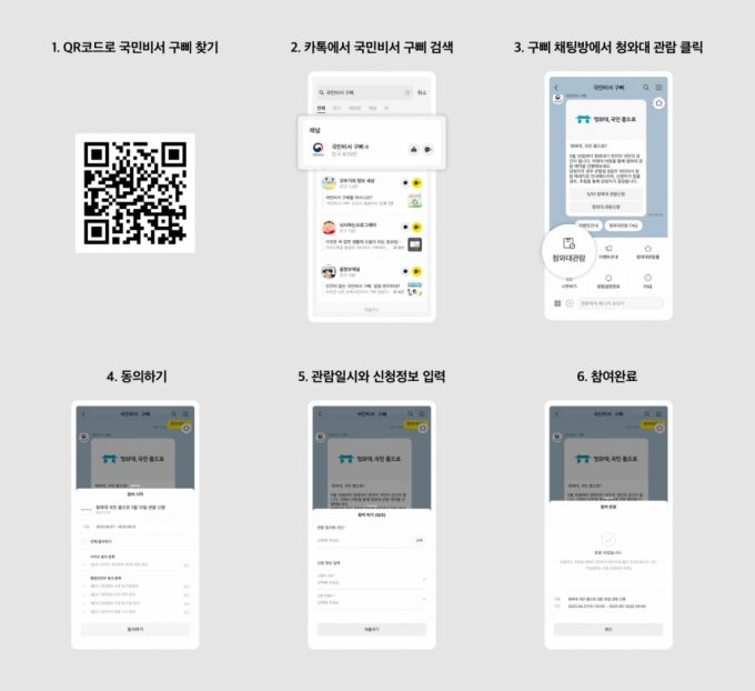 청와대 관람 신청을 위한 카카오톡 서비스. / 사진제공=대통령직인수위원회