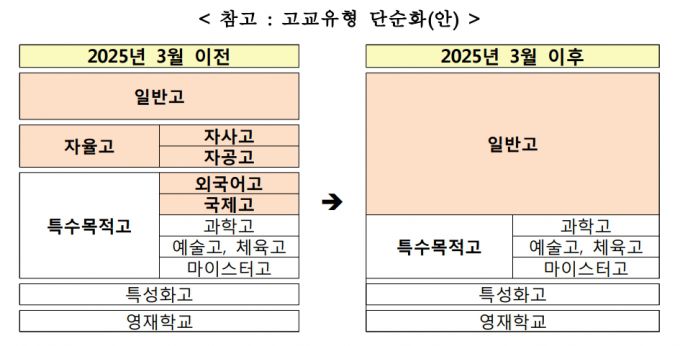 교육부가 2019년 발표했던 고교유형 단순화(안)/사진제공=교육부