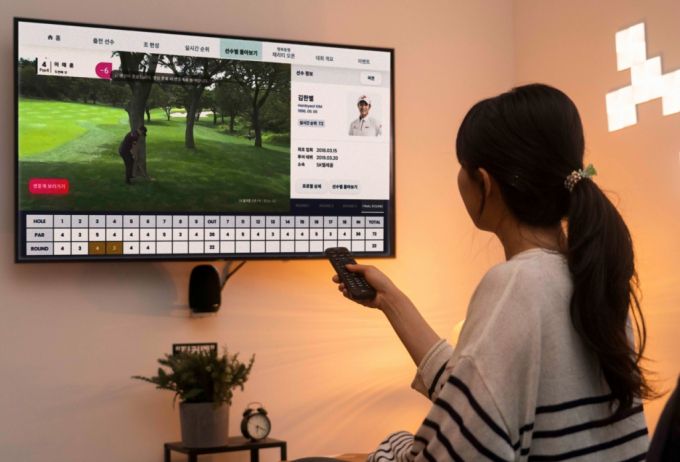 B tv의 SK텔레콤 오픈 2022 중계에 적용될 ‘플러스바’ 미디어 기술. /사진제공=SK텔레콤