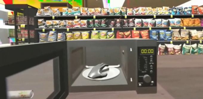 VR기기 속 편의점 직업훈련 모습. /사진=유콘크리에이티브