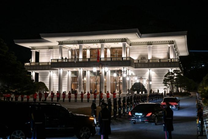 [서울=뉴시스] 5일 윤석열 정부 출범 후 첫 국빈만찬이 열린 청와대 영빈관 모습. (사진=대통령실 제공) 2022.12.05. *재판매 및 DB 금지