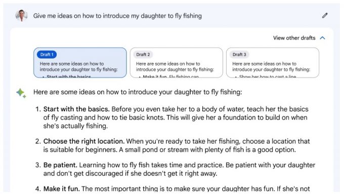 바드는 질문에 대한 대답을 여러가지 초안으로 제시한다. /사진=구글