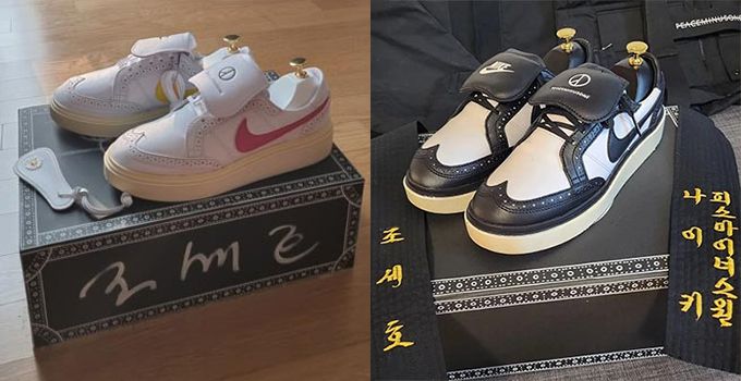 코미디언 조세호가 2021년과 지난 5일 각각 인스타그램을 통해 인증한 가수 지드래곤의 운동화 선물 사진./사진=조세호 인스타그램