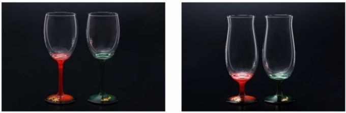 7대 긴죠이코쿠사이가 제작한 와인 글래스(왼쪽)과 고블렛(오른쪽). /사진제공=일본 외무성