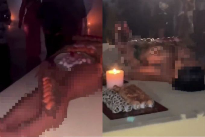 세계적인 래퍼 예(Ye·개명 전 카니예 웨스트)가 자신의 46번째 생일파티에서 여성의 알몸을 초밥 접시로 사용해 논란이 일고 있다./사진=트위터 캡처