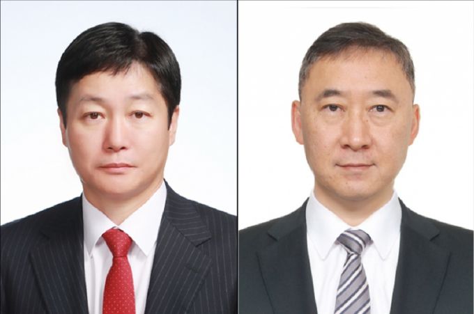 장재훈 롯데물산 대표이사 부사장(좌)와 박익진 롯데쇼핑 e커머스 사업부 대표 부사장/사진제공=롯데지주