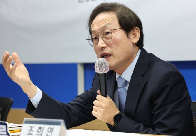 조희연 서울시교육감이 4일 오전 서울 종로구 서울특별시교육청에서 열린 2024년 신년 기자회견에서 발언하고 있다/사진=뉴시스