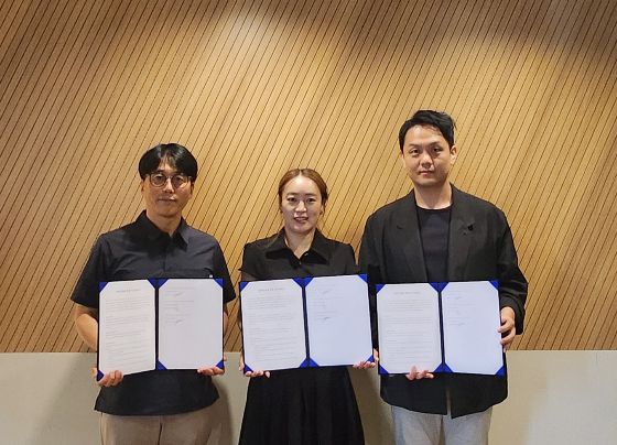 미래를보다·블랙후즈·와이그램 MOU 체결식 모습/사진제공=미래를보다