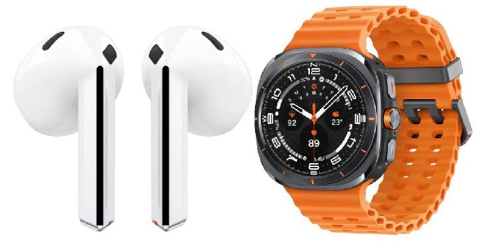 갤럭시 버즈3(왼쪽), 갤럭시 워치 울트라 렌더링 이미지. /사진=IT팁스터 에반 블래스(@evleaks)