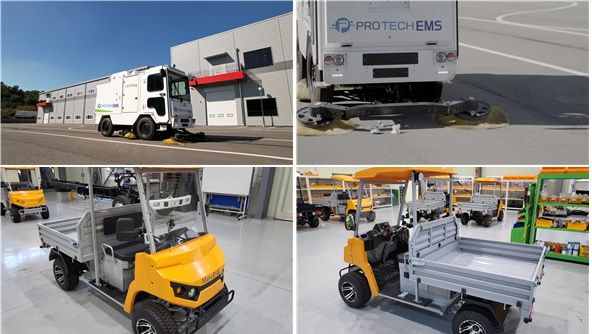 생기원이 개발을 지원한 청소, 방역, 농업 전기차/사진=생기원